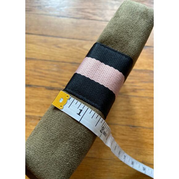 Retro Green Faux Suede Striped Zip Pouch/Clutch (NWOT) - Picture 9 of 9